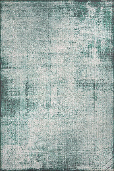 ARTLOOP Dorian Eskitme Desenli Dokuma Taban Dekoratif Yeşil Halı AL 223