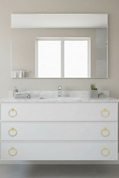 MegaVitrin Ring Pendulum Furniture Handle - Single Screw - 60 mm Gold Yellow Cabinet and Drawer Handle