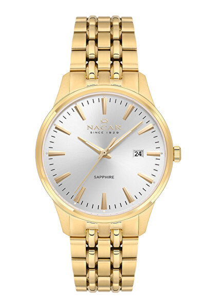 Nacar SAFİR CAM KLASİK ALTIN ERKEK KOL SAATİ NC08-29430615-DSM