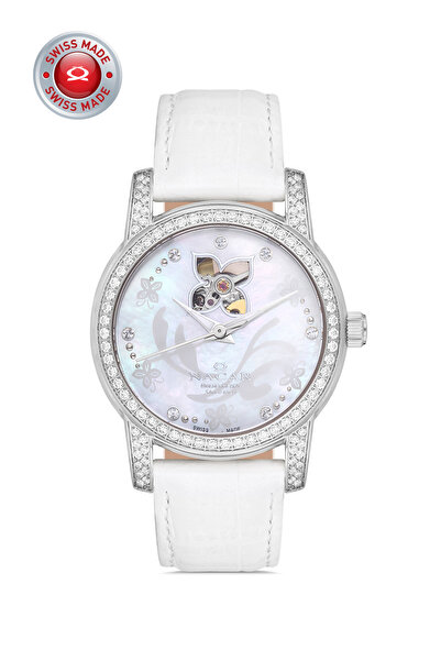 Nacar Sapphire Glass Classic White Women's Wristwatch Nc02-39Ss22-Aml11