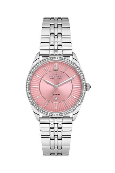 Nacar Sapphire Glass Silver Women's Wristwatch Nc34-39B677-Arms