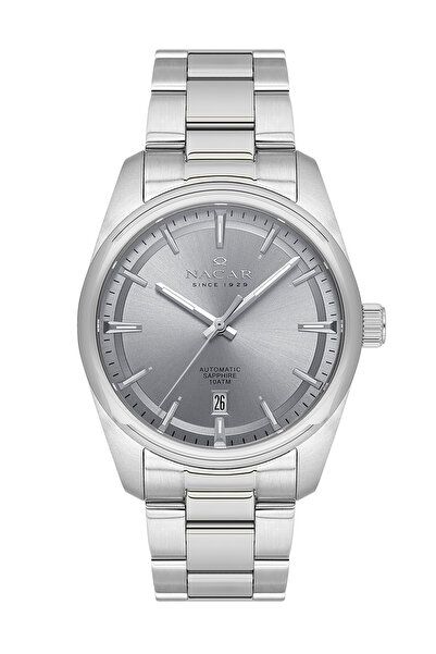Nacar Sapphire Glass Classic Silver Men's Wrist Watch Nc08- 29430248 -Asm