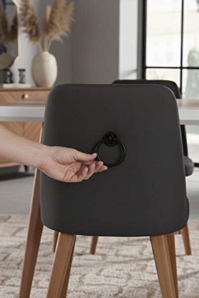 MegaVitrin 5 Pcs Ring Pendulum Handle Set - Top Screw Chair Back and Furniture Handle - 60 mm Matte Black