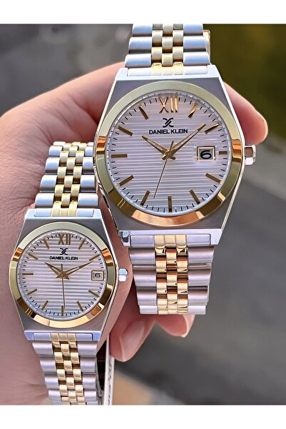 Daniel Klein Bay and Steel Case Strap Special for Couples 3 Atm Water Resistant Couple Watch Cf.Dk.10666.11