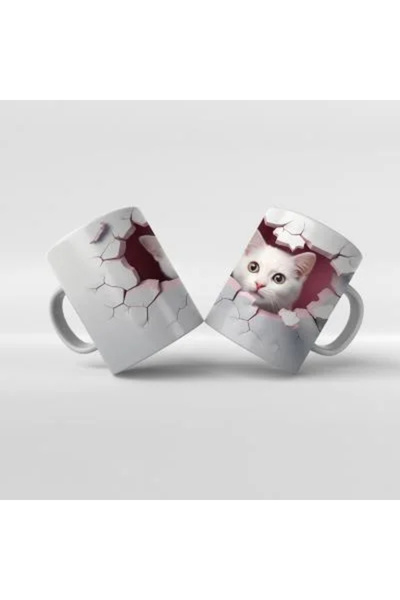 Rengineshop 13 موديل كوب قطة مطبوع لطيف - كوب