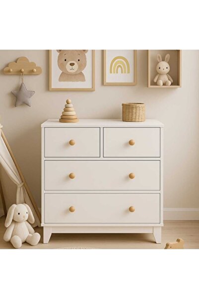 Koza %100 MDF Bonnie 4 Çekmeceli Bebek & Çocuk Şifonyer