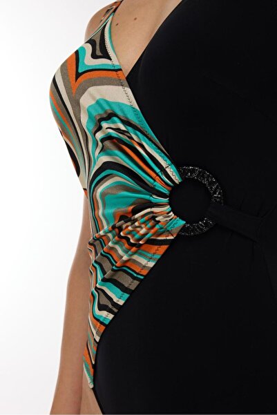 AYYILDIZ 4306 Green Patterned Recovery Swimsuit