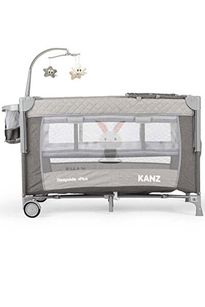 Kanz Sleepside +Plus Anne Yanı Park Yatak ve Oyun Parkı Gri