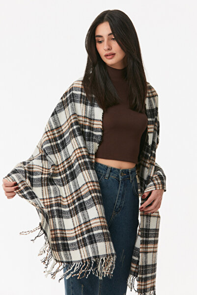 Fulla Moda Plaid Patterned Soft Textured Shawl