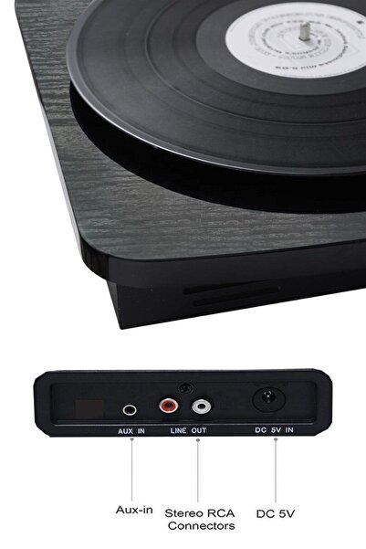 Midex Mtx-356 Nostaljik Pikap Plak Çalar (ŞARJLI BLUETOOTH AUX HOPARLÖRLÜ 3 DEVİR) Iğne Dahil