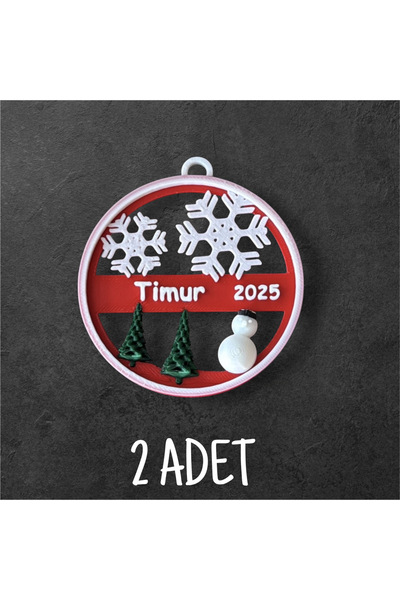 İsme Özel Yılbaşı Ağacı Süsü (2'li)
