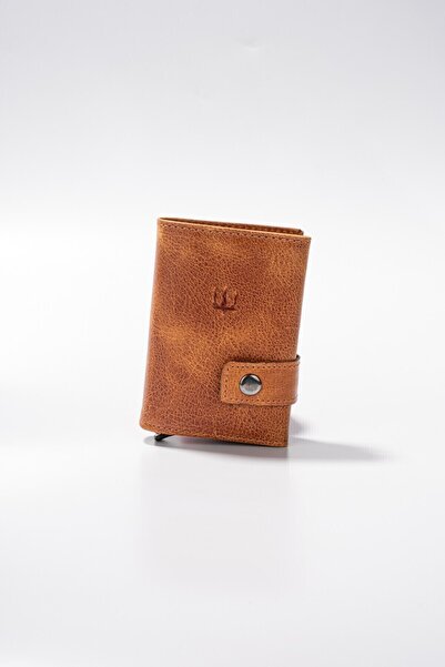 Getto Deri Moon Mekanizmalı Hakiki Deri Minimal Kişiye Özel İsim Baskılı Cüzdan