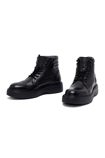 Derimod Erkek Siyah Bağcıklı Kalın Tabanlı Deri Bot 25WFD6334FT
