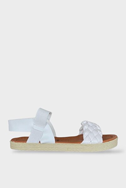 Liger Sandale albe de damă Daily Daily - elastice și împletite