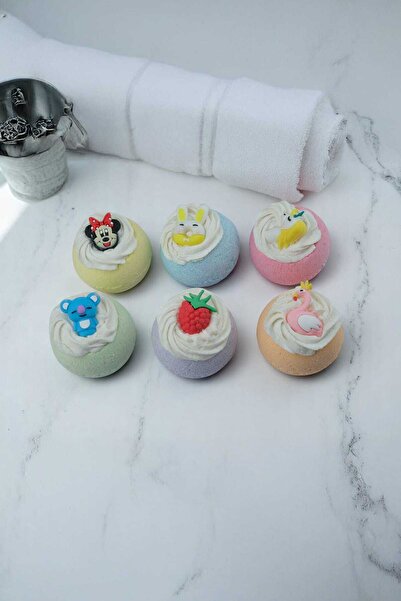 Lotus Cupcake Banyo Bombası 6’lı Set – Jakuzi & Küvet İçin Karışık Renkler 135gr