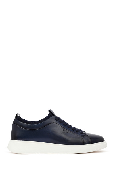 Derimod Erkek Lacivert Bağcıklı Kalın Tabanlı Deri Sneaker 25WFD693618