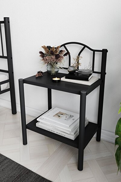 ARGİMO Bella Retro Ferforje Metal Komodin Siyah