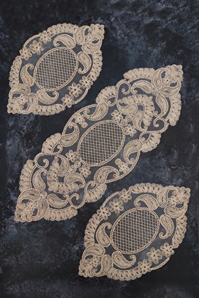 Çt Çeyizci Tekstil Salon Takımı, Yatak Odası 3 Parça Sehpa Örtüsü, Masa Örtüsü 3 Parça Oda Takımı