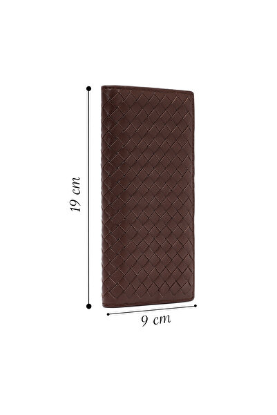 Derimod Men's Brown Braided Leather Wallet 000A2D360729