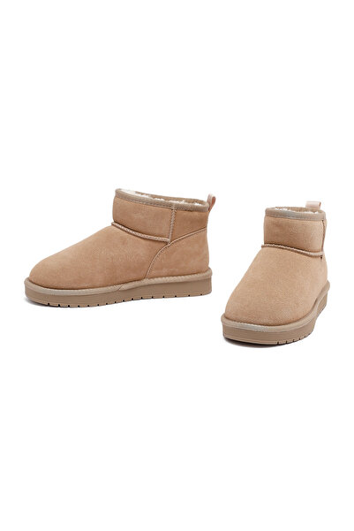Derimod Kadın Bej Kürklü Süet Deri Teddy Bot 25WFD478210
