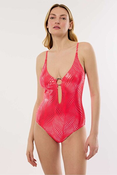AYYILDIZ Neon Red 4313 Model Swimsuit