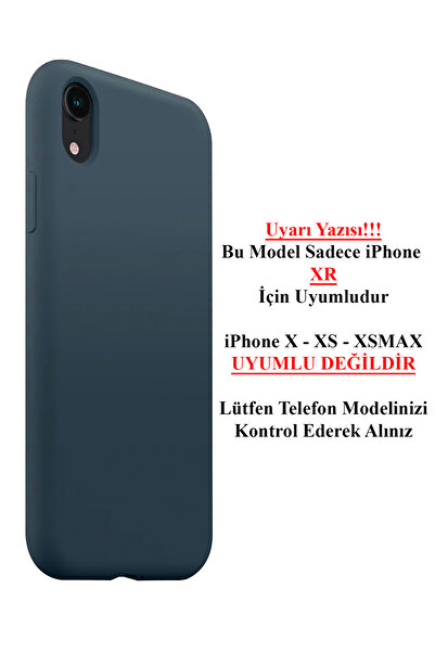 Merwish İphone Xr Uyumlu Içi Kadife Logolu Lansman Silikon Kılıf Kapak Pasific