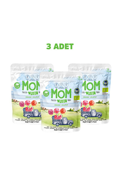 MOM Organik Lolipop (çilek, Karpuz, Yaban Mersini Ve C Vitamini) - 3 PAKET