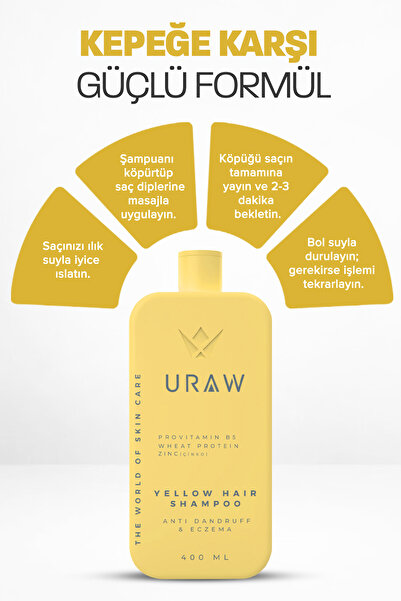 Uraw Yellow Shampoo ( Onarıcı Bakım Ve Sağlıklı Saç Derisi ) ( 400 ml )