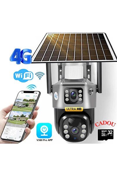 hoffmans Surveillance Camera with 2 Lenses + Solar Panel, Night Vision, Ultra Hd Premium - 4G Sim