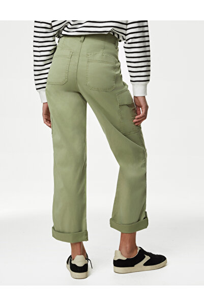 Marks & Spencer Lyocell™ Straight Leg Crop Kargo Pantolon