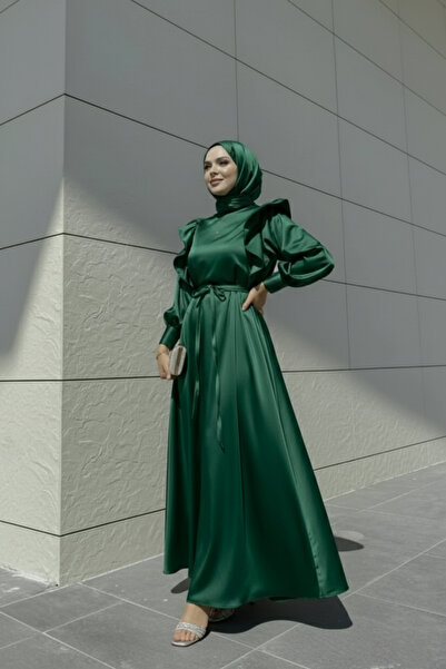 CHUL HOSH ABİYE - ZÜMRÜT - GENİŞ BEDEN ARALIĞI