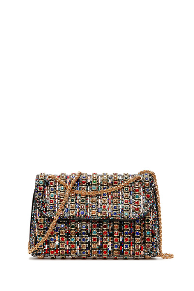 Derimod Women's Multi-Colored Long Chain Strap Stone Evening Dress Shoulder Bag 25Abd2954Ts