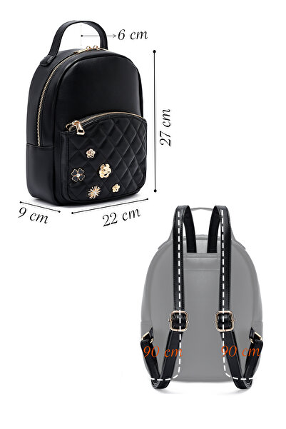 Derimod Women's Quilted Backpack with Black Accessories 25Abd2614Kp