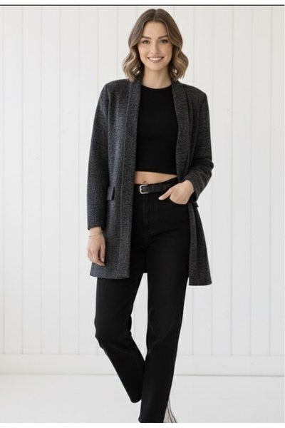 Heyya Дамско жакардово яке с пеперуди от черно до черно