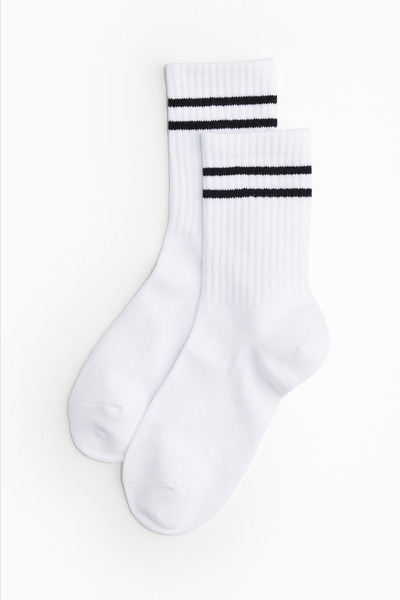 TTWAY White College Sports Socks 6 Pack Cotton Unisex