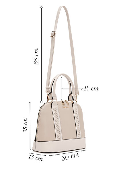 Derimod Γυναικεία κρεμ τσάντα ώμου με μακρύ λουράκι Classic 25ABD2809FT