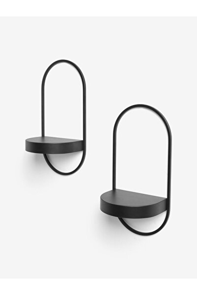 MetaQuartz Aksesuar Siyah 2 adet YENİ Dekor Duvar Rafı - Modern Dekoratif Chakra Dizayn Duvar Rafı