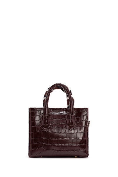 Derimod Kadın Bordo Uzun Askılı Kroko Desenli Mini Kol Çantası 25WBD2713E3