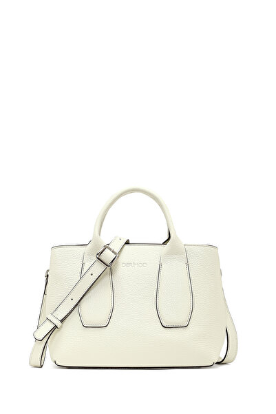 Derimod Women's Cream Long Strap Classic Leather Shoulder Bag 25Sbd2311Ft