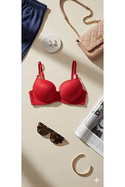 pae Mono Lace Embroidered Classic Padded Gathering Bra