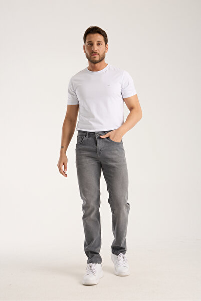 OneZero Men's Pants Gray Regular Fit Zippered Jeans
