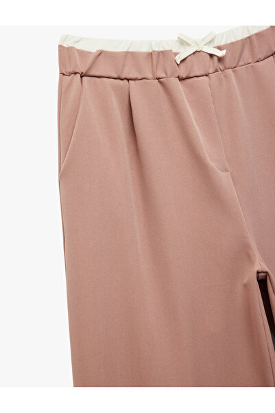 Koton Beli Lastikli Yüksek Bel Basic Geniş Paça Pantolon