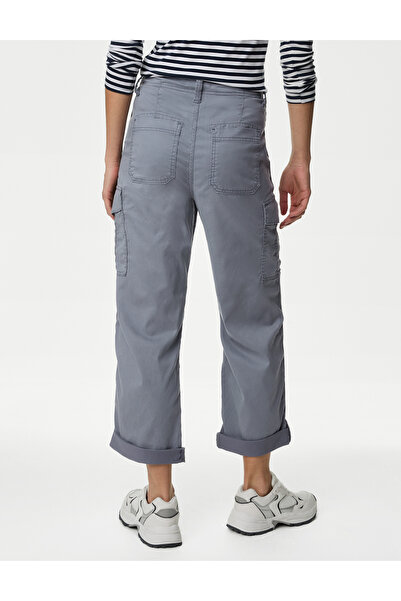 Marks & Spencer Lyocell™ Straight Leg Crop Kargo Pantolon