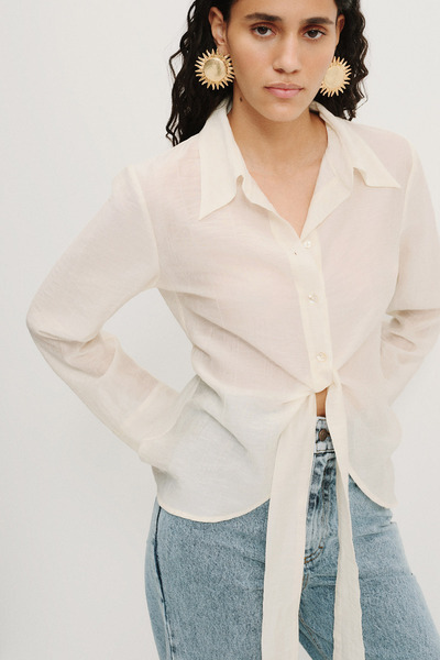 Pilea Πουκάμισο Livia με λεπτομέρεια με κορδόνια