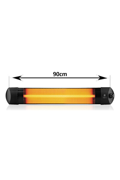 HOOK Troya Siyah Elektrikli Isıtıcı Soba Infrared 2500w Duvara Monte Aparatı