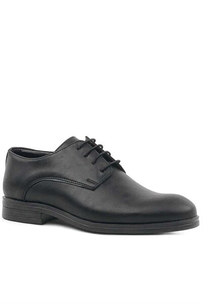 Rakerplus Pantofi de școală pentru copii Oxford cu șireturi negri mat