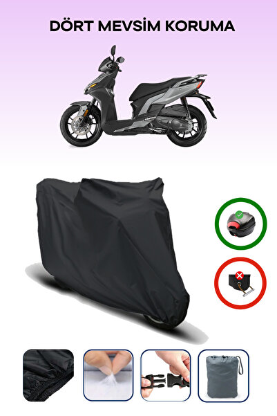 Breen حقيبة خلفية سوداء من Kymco Agility S 125 متوافقة مع القماش المشمع للدرا...