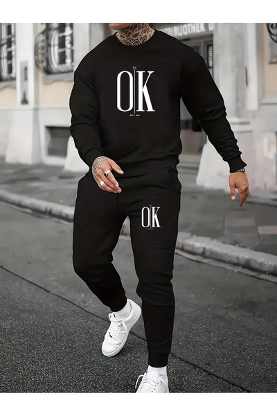 HOFFNUNG Комплект от горна и долна част на велосипедна фланелка с принт Комплект от спортен екип с голям размер