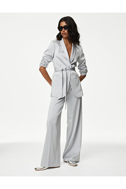 Marks & Spencer Yüksek Bel Wide Leg Saten Pantolon