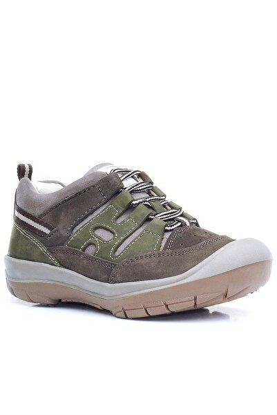 Rakerplus Genuine Leather Khaki Sand Laced Children's Outdoor Shoes